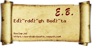 Eördögh Beáta névjegykártya